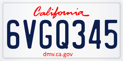 CA license plate 6VGQ345