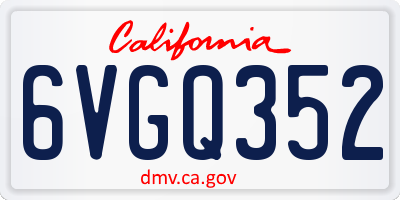 CA license plate 6VGQ352