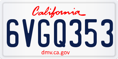 CA license plate 6VGQ353