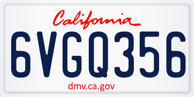 CA license plate 6VGQ356