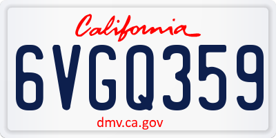 CA license plate 6VGQ359