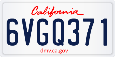 CA license plate 6VGQ371