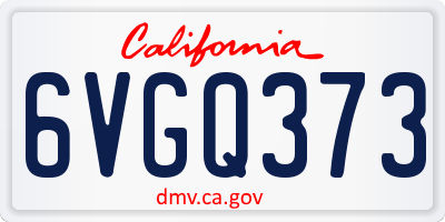 CA license plate 6VGQ373