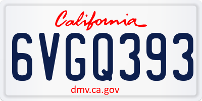 CA license plate 6VGQ393