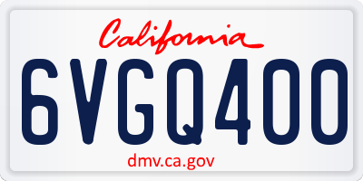 CA license plate 6VGQ400