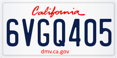 CA license plate 6VGQ405