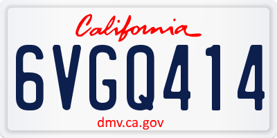 CA license plate 6VGQ414