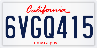 CA license plate 6VGQ415