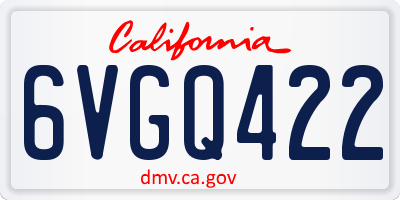 CA license plate 6VGQ422