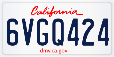 CA license plate 6VGQ424