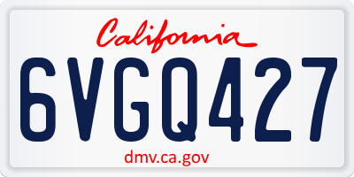 CA license plate 6VGQ427