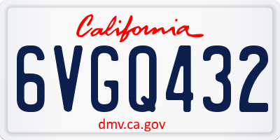 CA license plate 6VGQ432