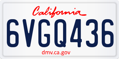 CA license plate 6VGQ436