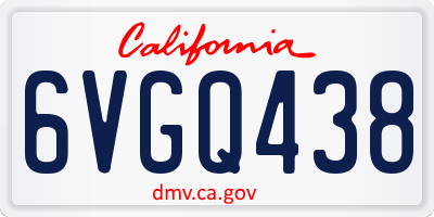 CA license plate 6VGQ438