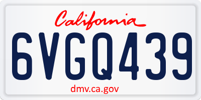 CA license plate 6VGQ439