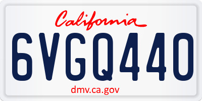 CA license plate 6VGQ440