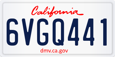 CA license plate 6VGQ441