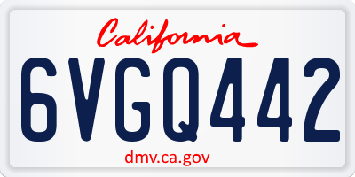 CA license plate 6VGQ442