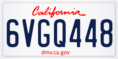 CA license plate 6VGQ448