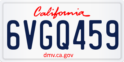 CA license plate 6VGQ459