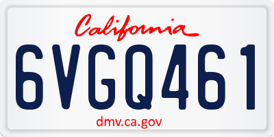 CA license plate 6VGQ461