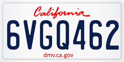 CA license plate 6VGQ462
