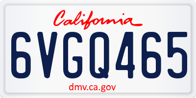 CA license plate 6VGQ465
