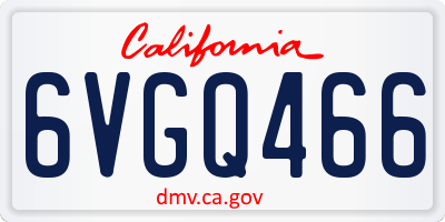 CA license plate 6VGQ466