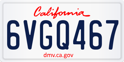 CA license plate 6VGQ467