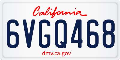 CA license plate 6VGQ468
