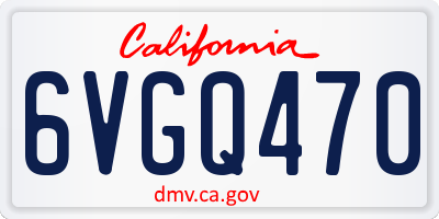 CA license plate 6VGQ470