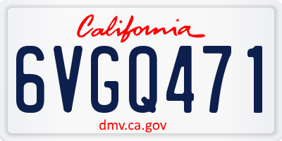 CA license plate 6VGQ471