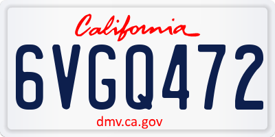CA license plate 6VGQ472