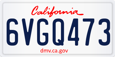 CA license plate 6VGQ473