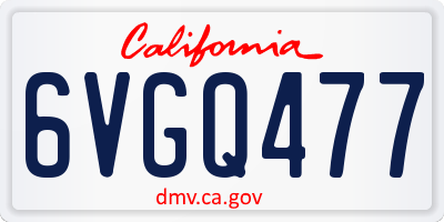 CA license plate 6VGQ477