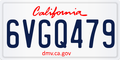CA license plate 6VGQ479