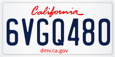 CA license plate 6VGQ480