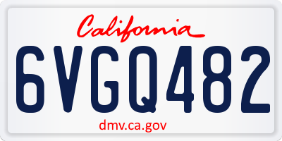 CA license plate 6VGQ482