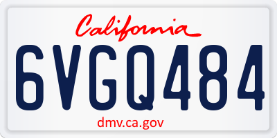 CA license plate 6VGQ484