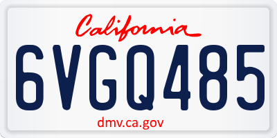 CA license plate 6VGQ485