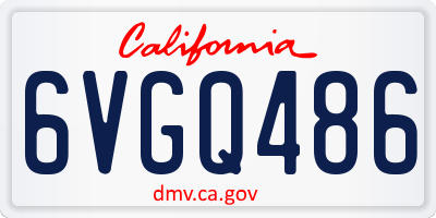 CA license plate 6VGQ486
