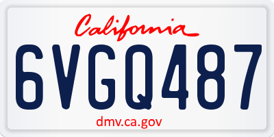 CA license plate 6VGQ487