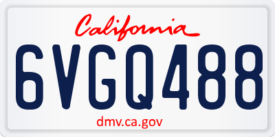 CA license plate 6VGQ488