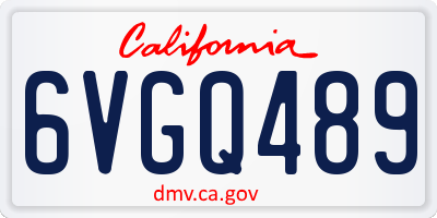CA license plate 6VGQ489