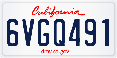 CA license plate 6VGQ491
