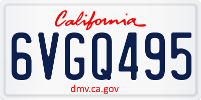 CA license plate 6VGQ495