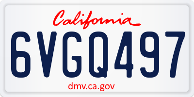 CA license plate 6VGQ497
