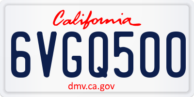 CA license plate 6VGQ500