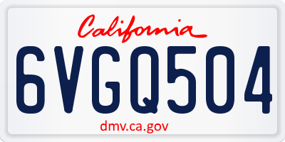 CA license plate 6VGQ504
