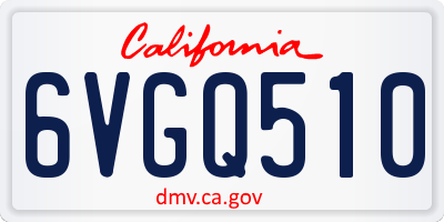 CA license plate 6VGQ510